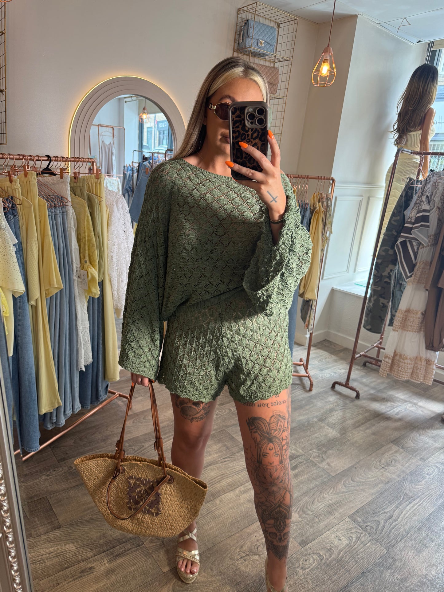 Khaki Crochet Set