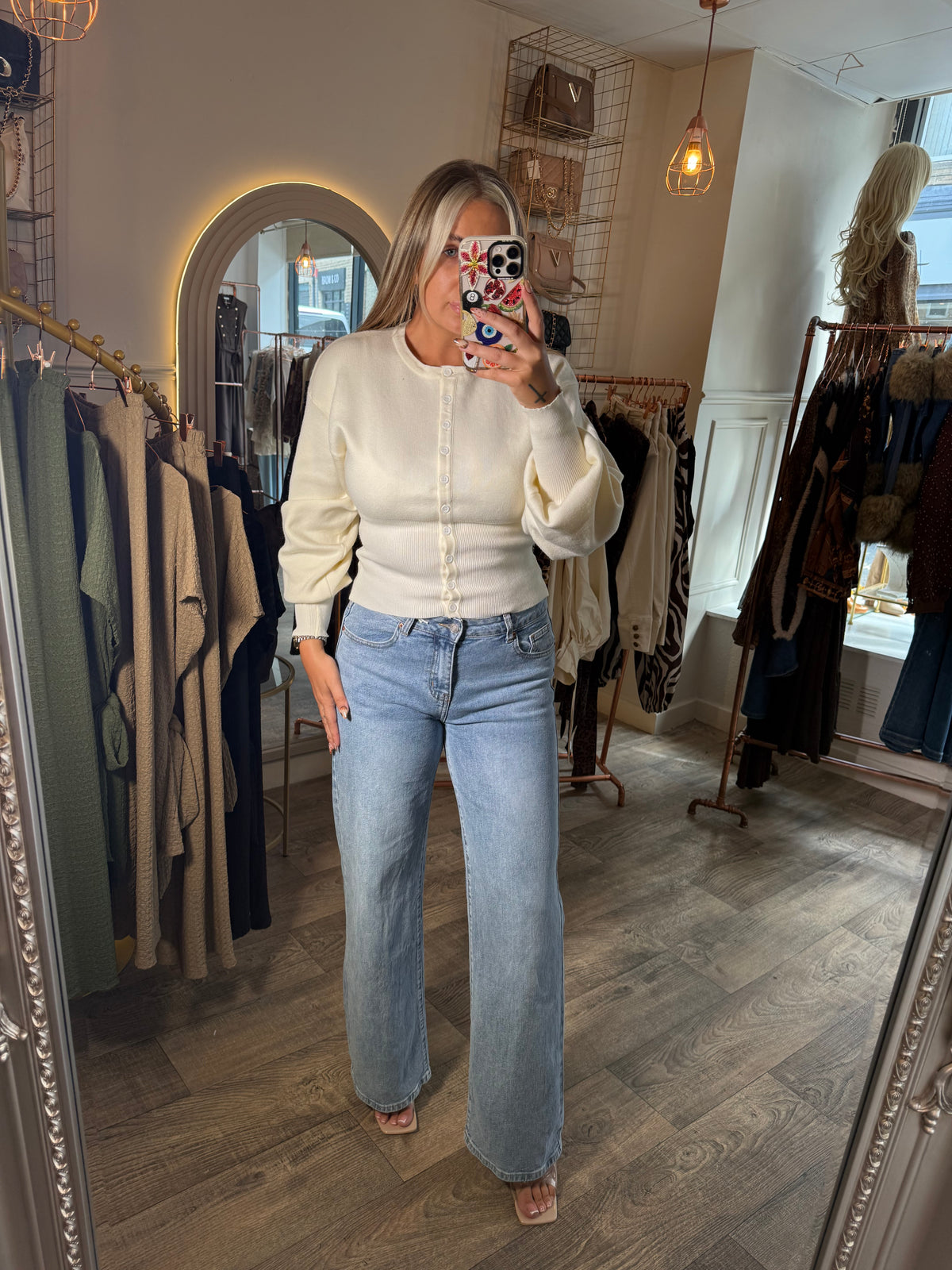 Button Up Fitted Waist Top