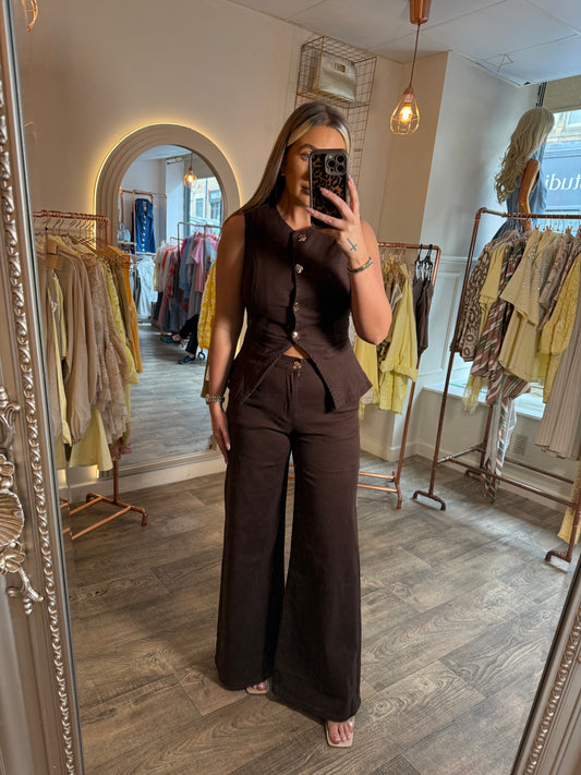 Chocolate Denim 2 Piece Set