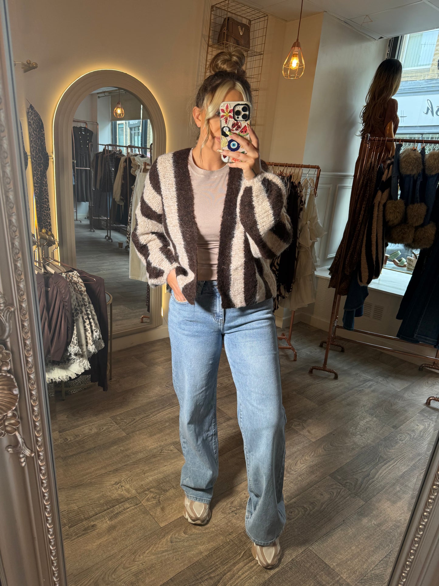 Chunky Knit Stripe Cardigan