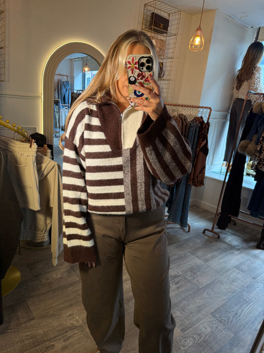 Stripe Zipup Jumper