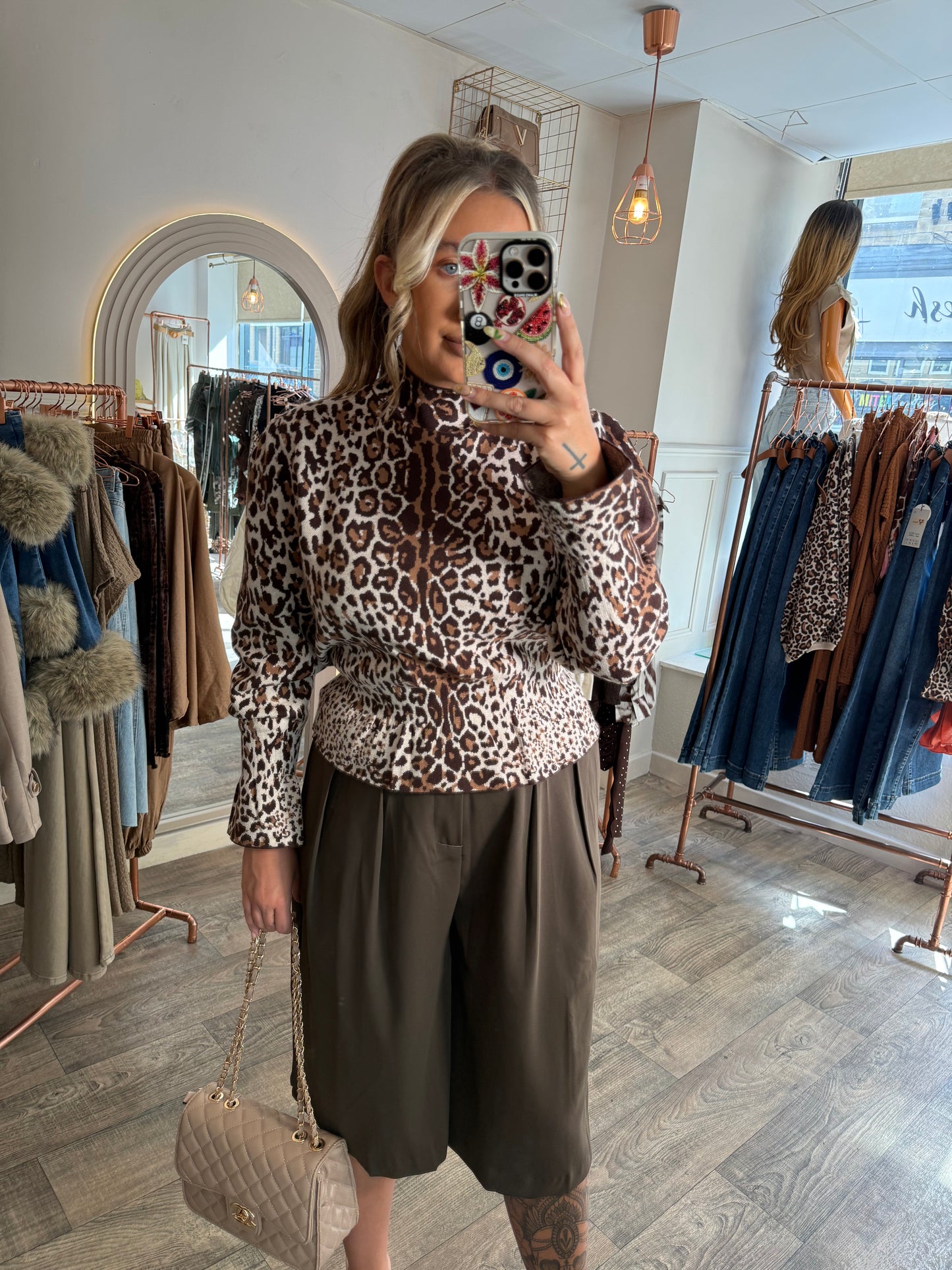 Leopard Pull Waist Jumper
