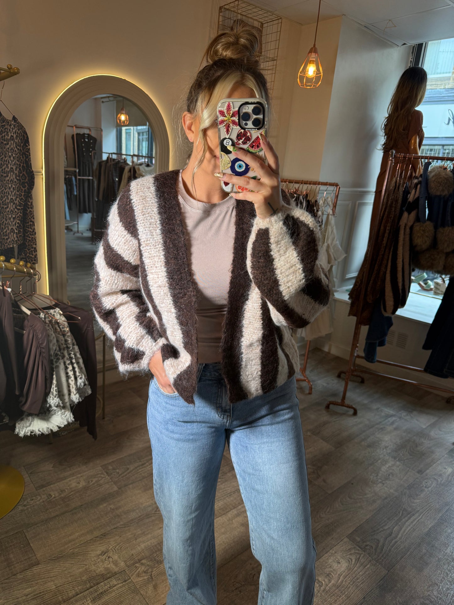 Chunky Knit Stripe Cardigan
