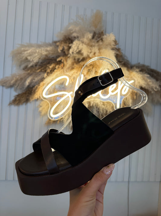 Black & Brown Chunky Strappy Sandals