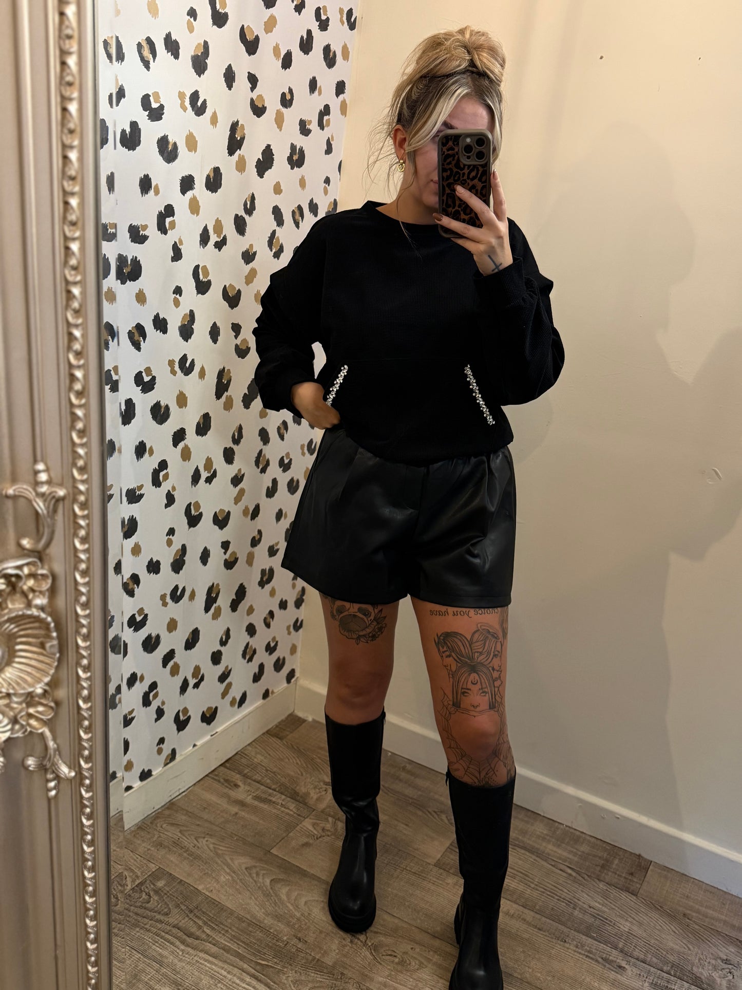 Black Bling Detail Jumper