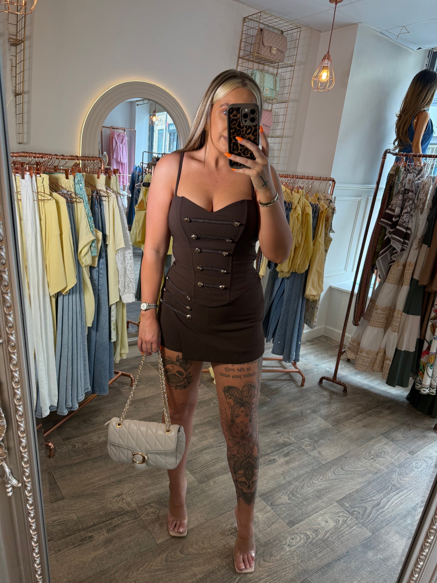 Military Chocolate Skort Set