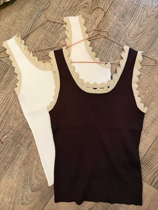 Gold Detail vests 2 colours