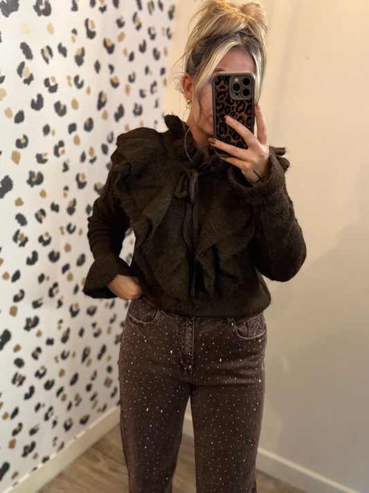 Frilly Brown Jumper