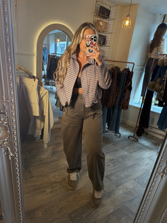Brown Barrel Jeans