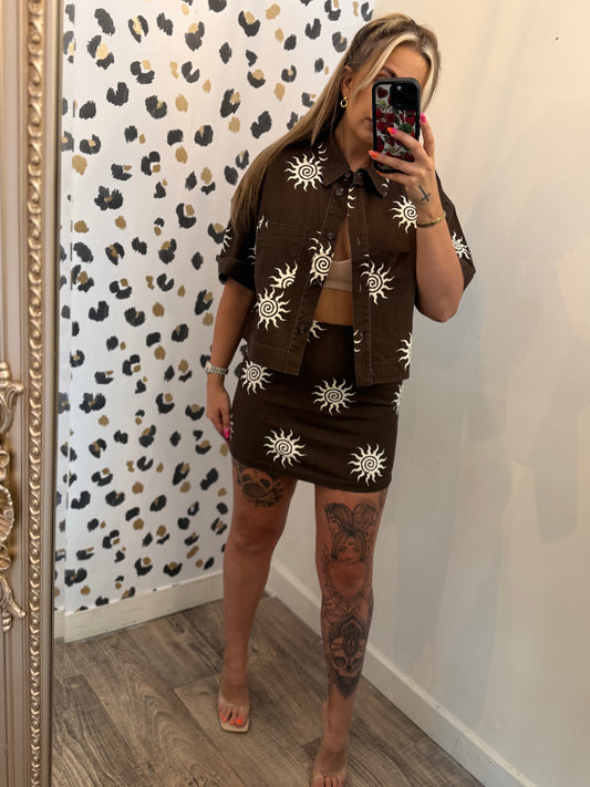 Brown Sun Patten Shirt