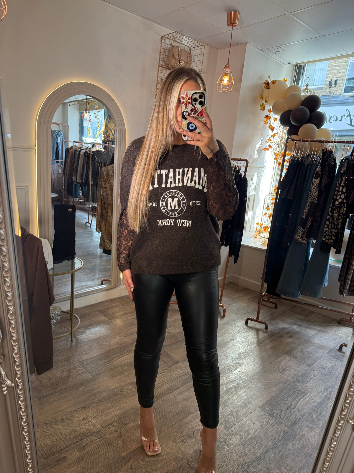 MANHATTAN Lace arm detail jumper