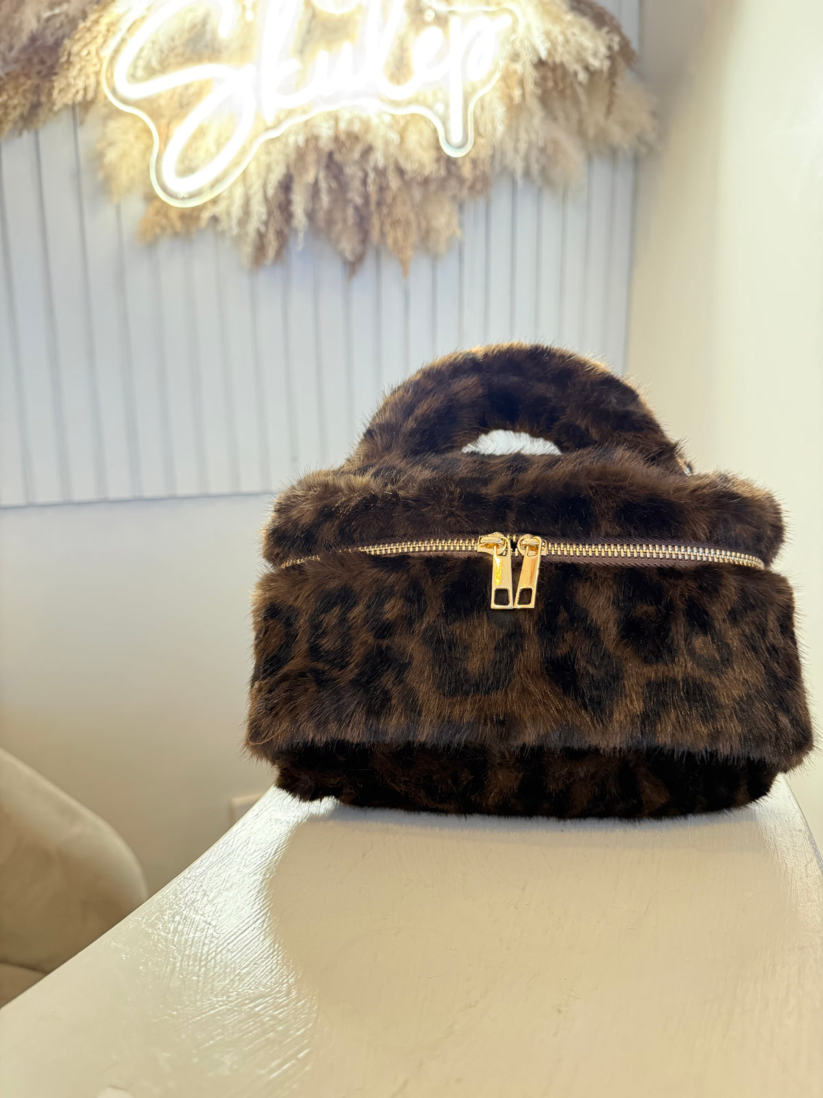 Faux Fur Bags With Crossbody Chain 5 Colours
