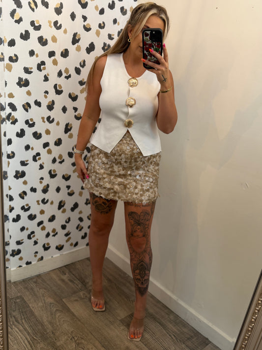 Gold Sequin Skirt