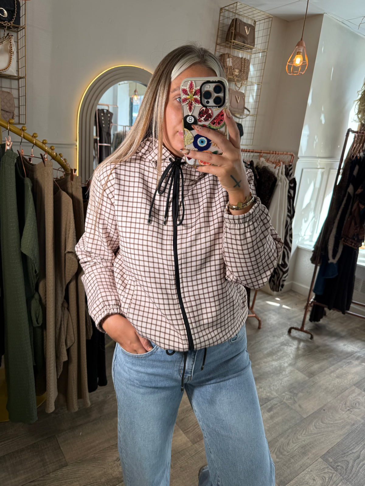 Check Jacket Brown