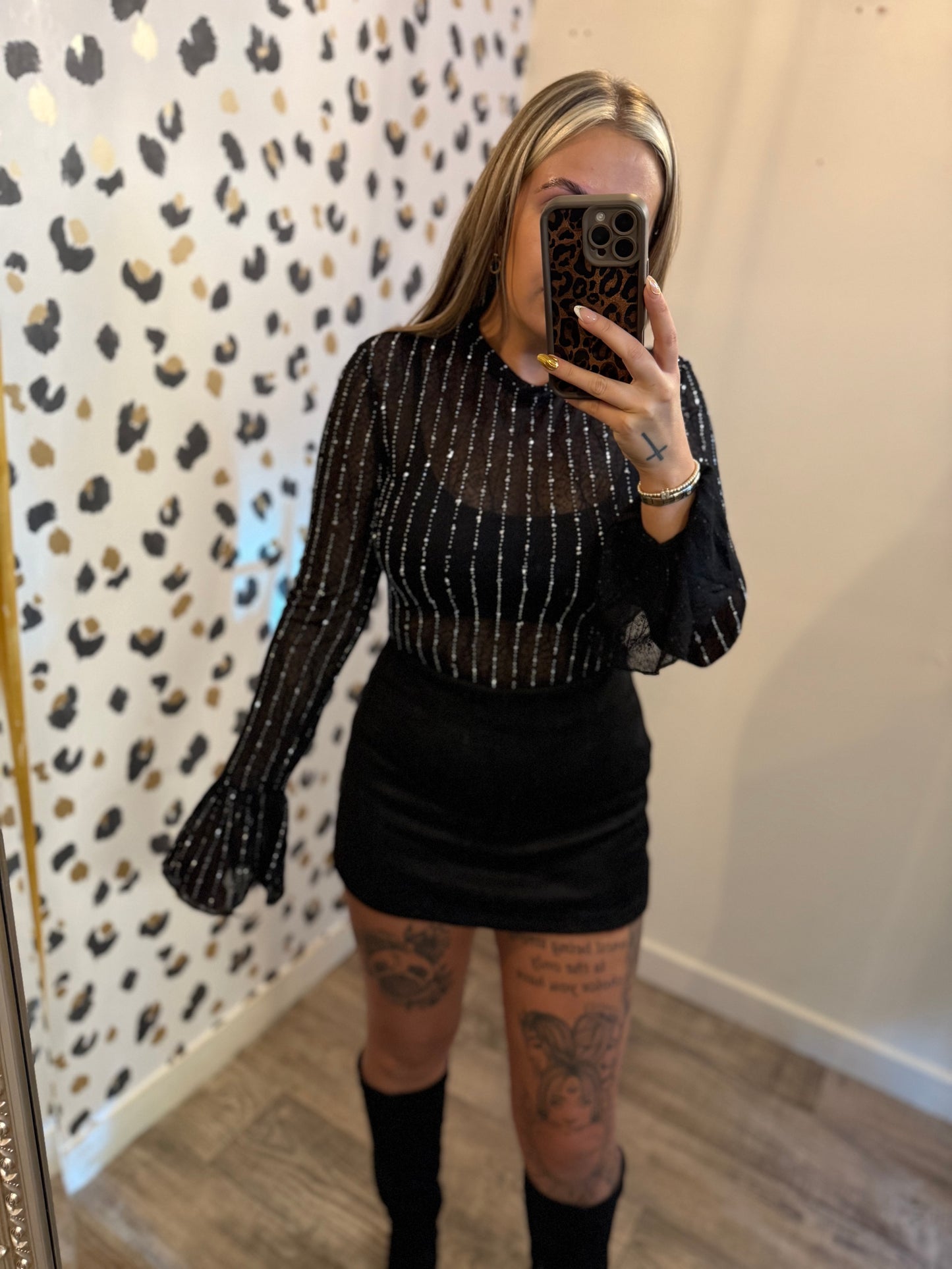 Black Suede Skort