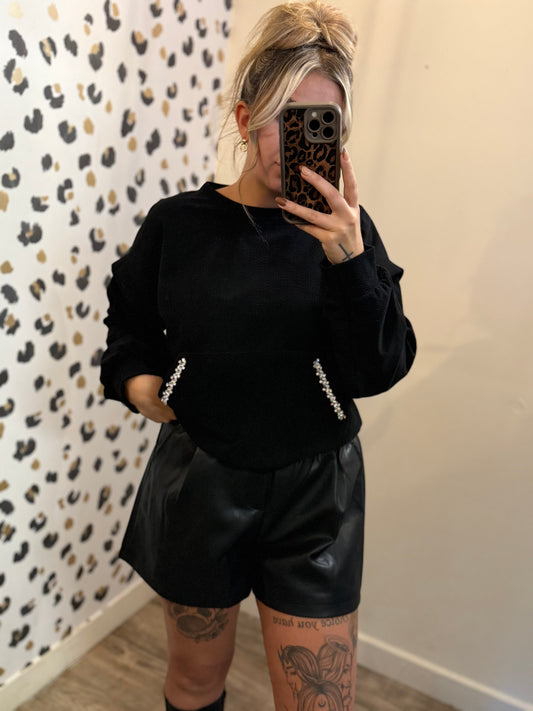 Black Bling Detail Jumper