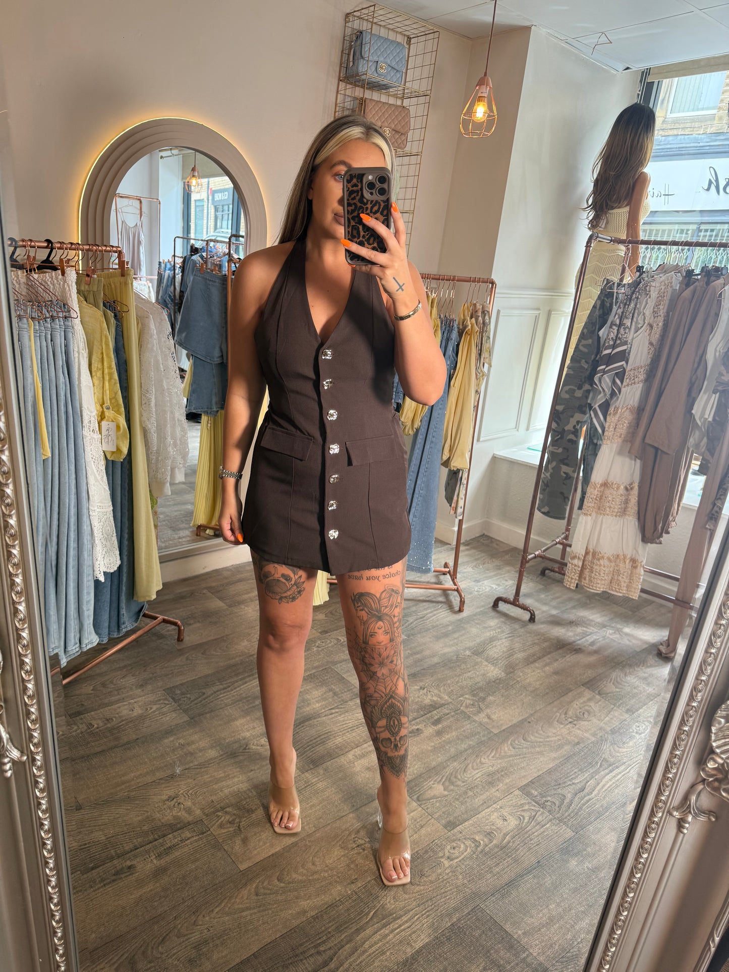 Halter Neck Button up Playsuit 2 Colours