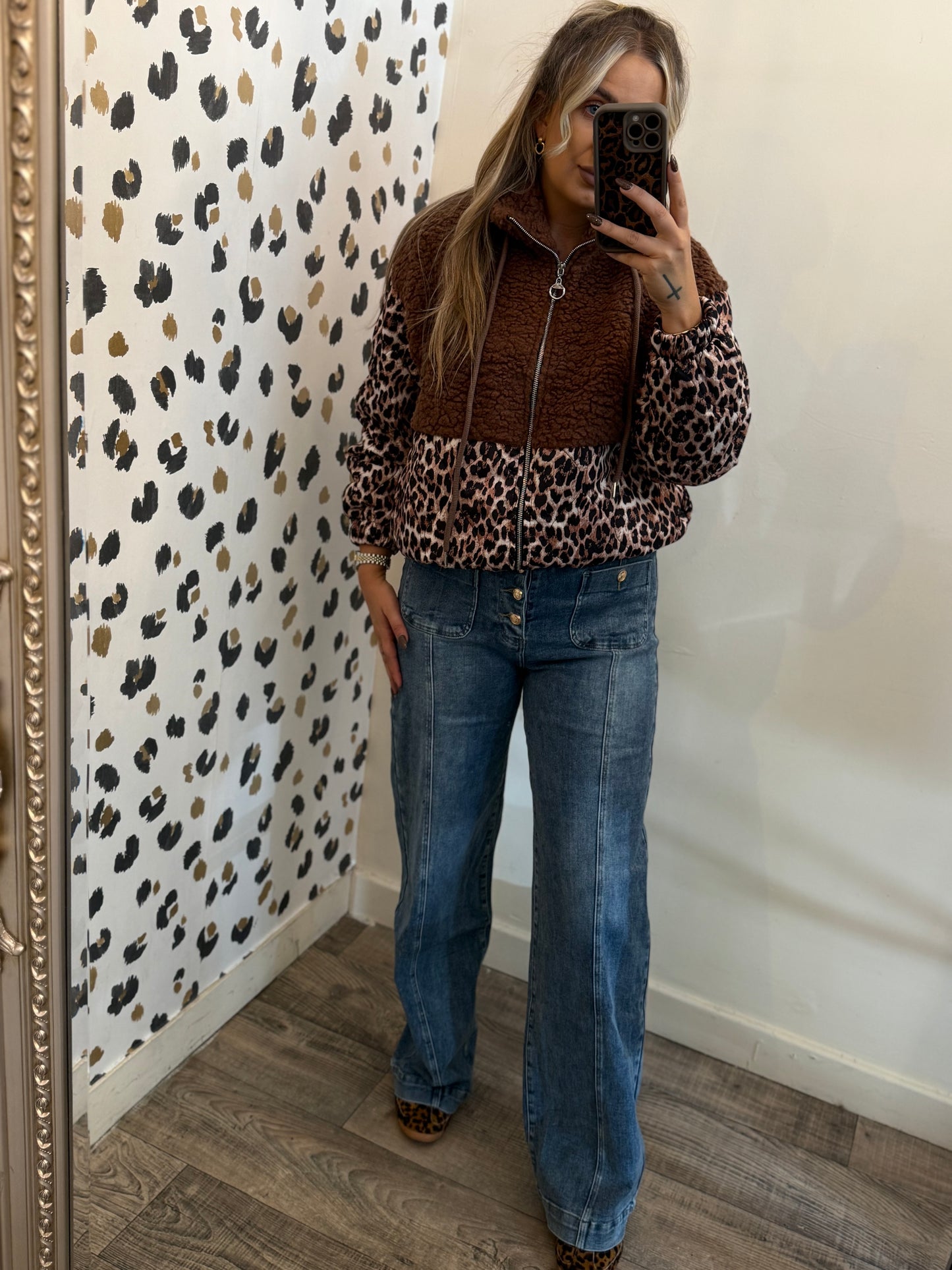 Leopard/Brown Fleece