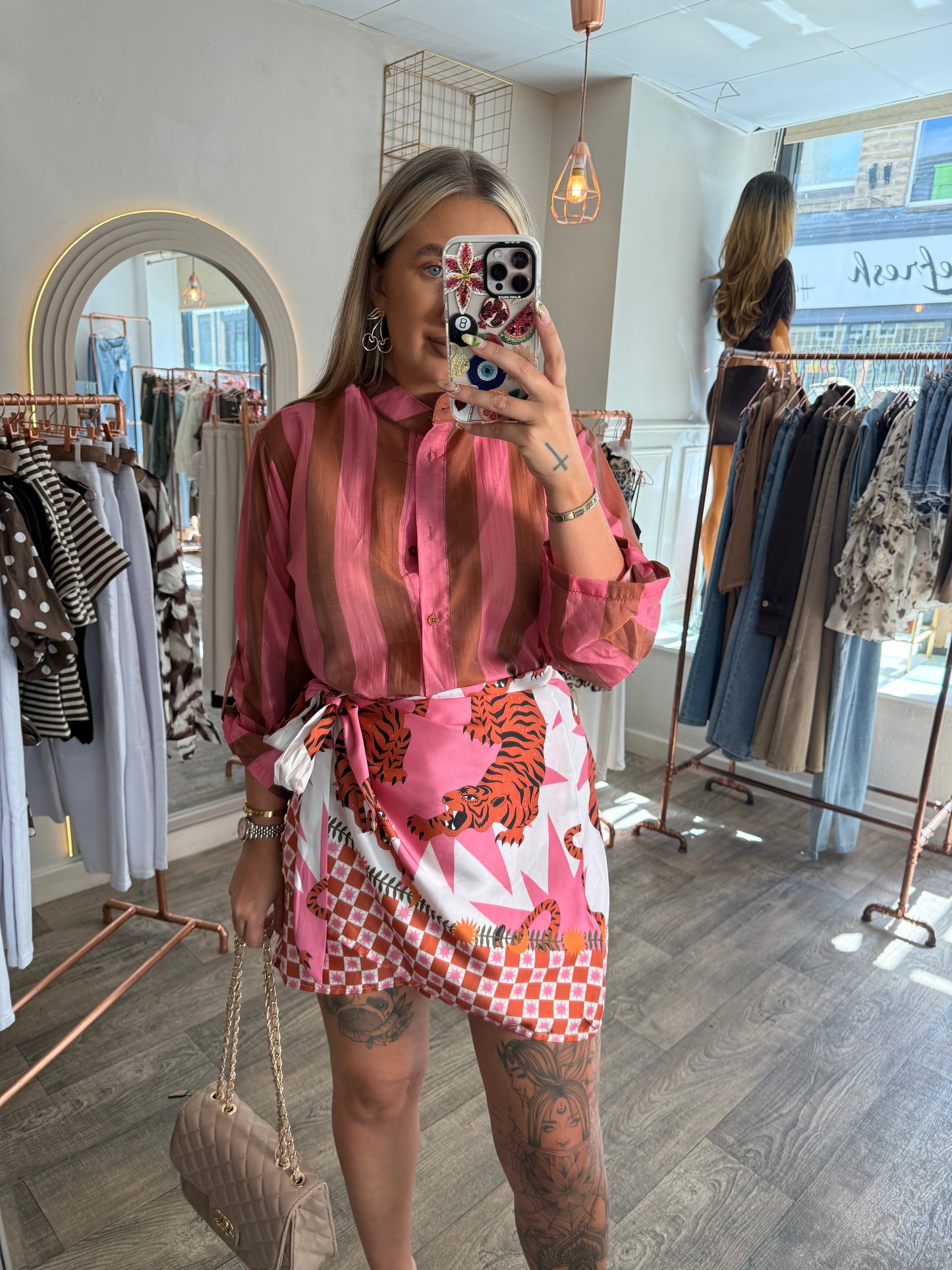 Wrap Skirt & Shirt Set
