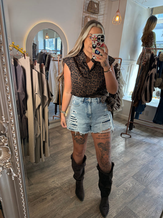 Leopard Wrap Shirt