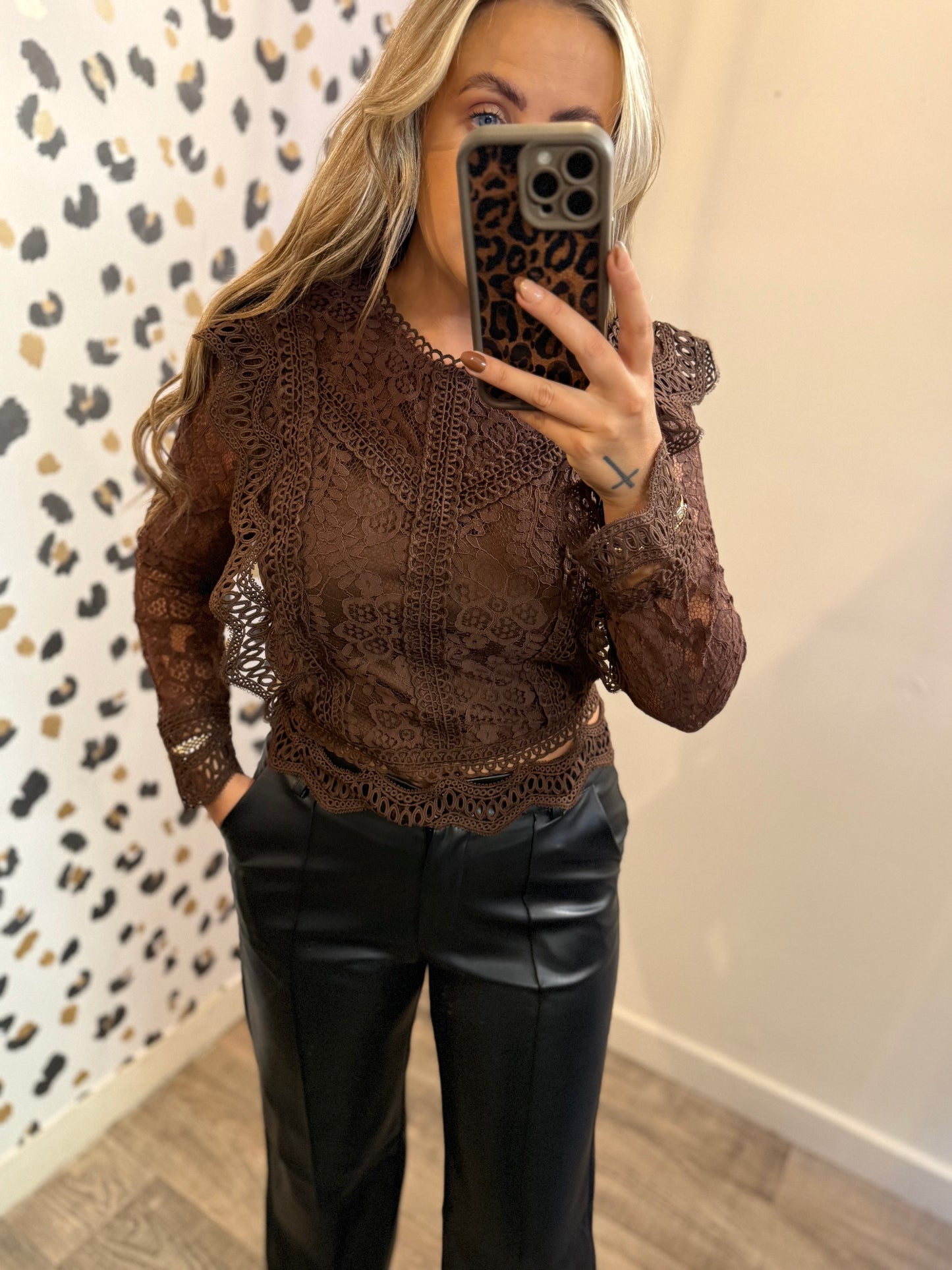 Brown Lace Top