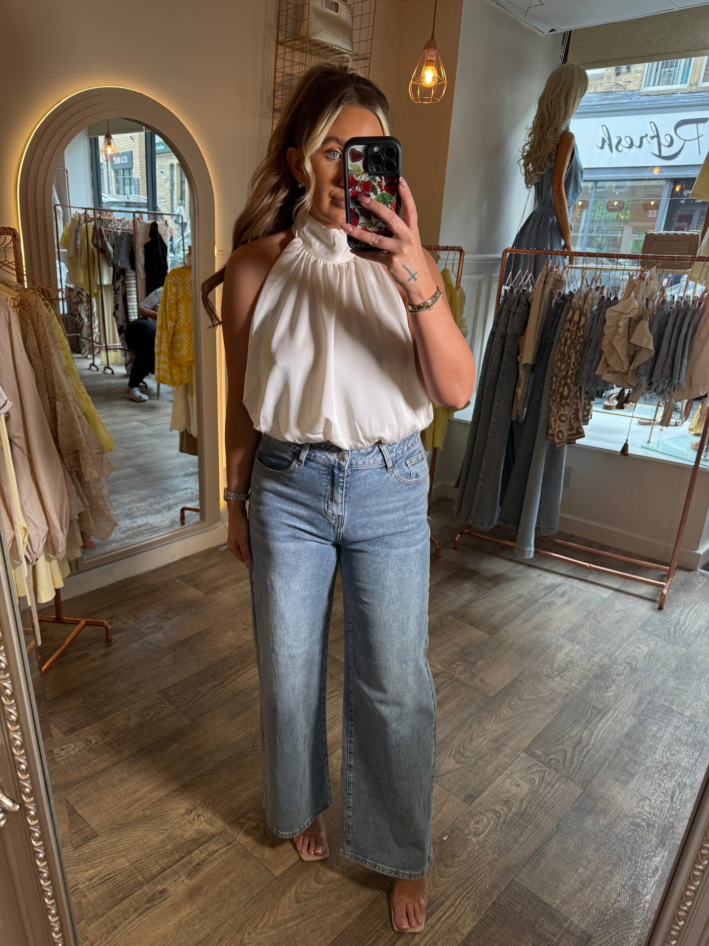 Ivory Silk Tye Top
