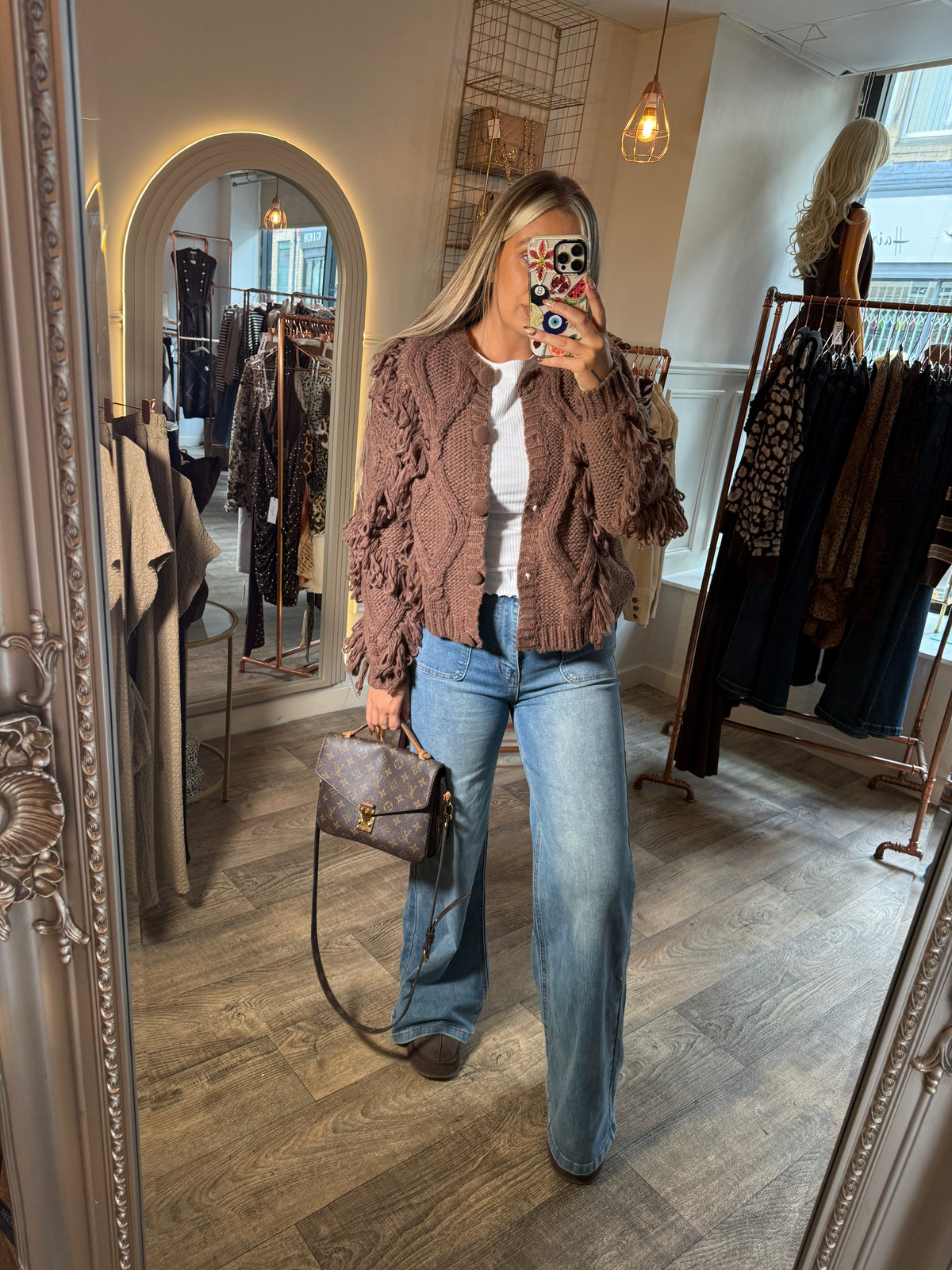 LUXE Tassel Chocolate Cardigan