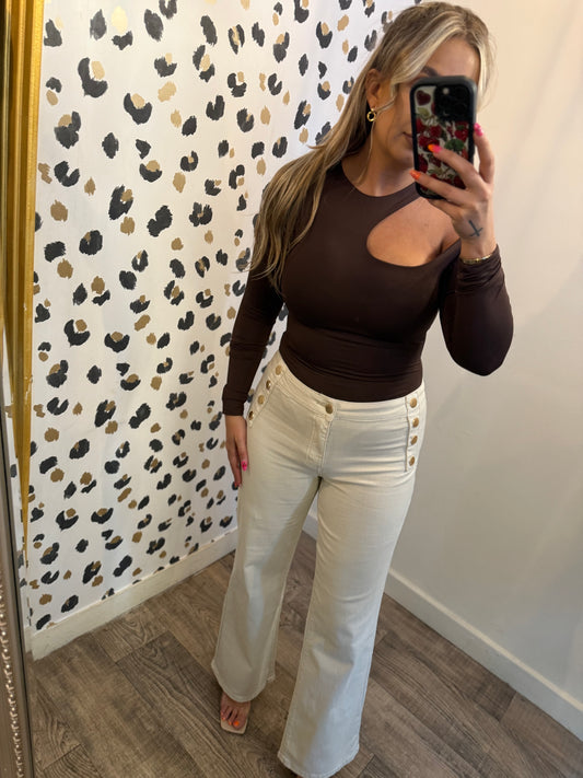 Chocolate Cutout bodysuit