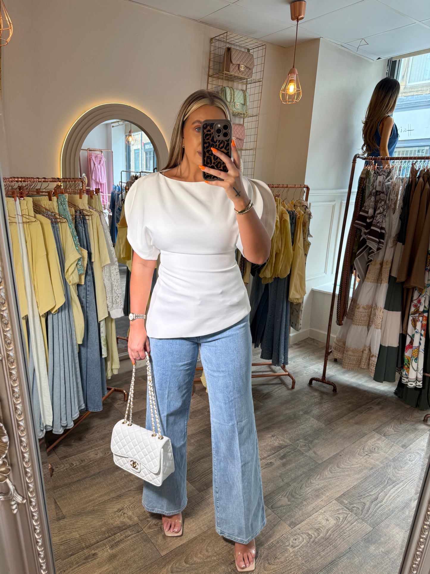 The NOLA White Poof Top