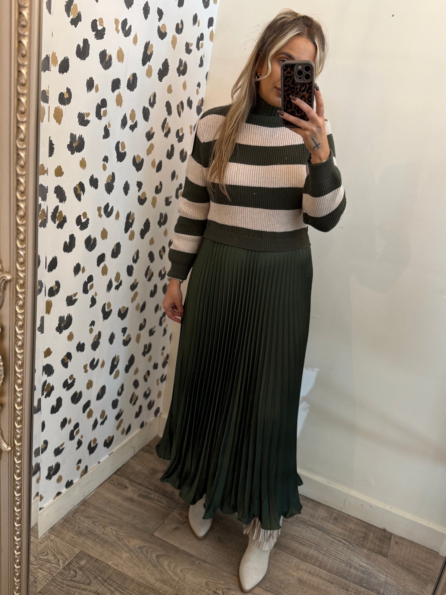 Khaki Jumper Dress