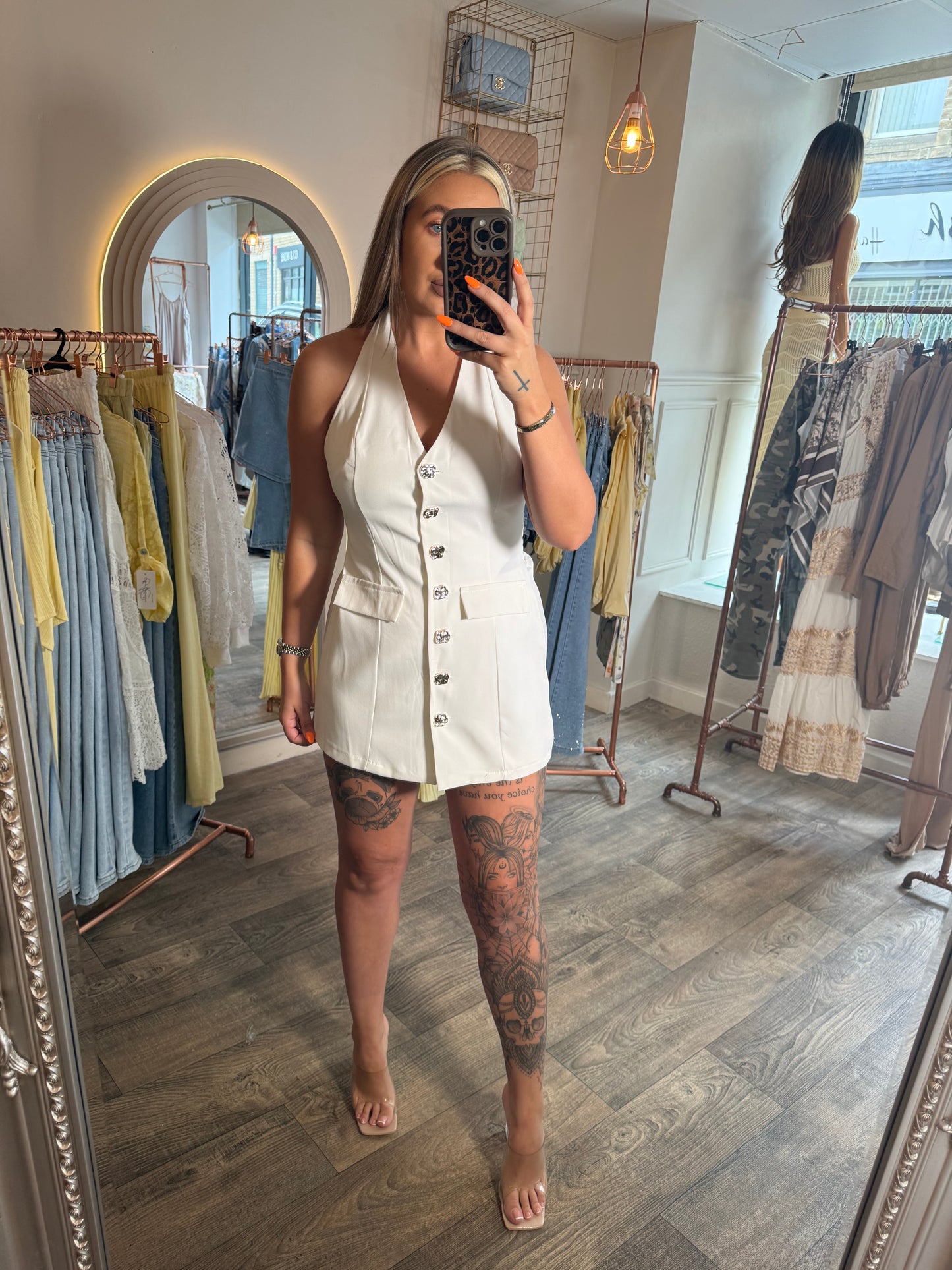 Halter Neck Button up Playsuit 2 Colours