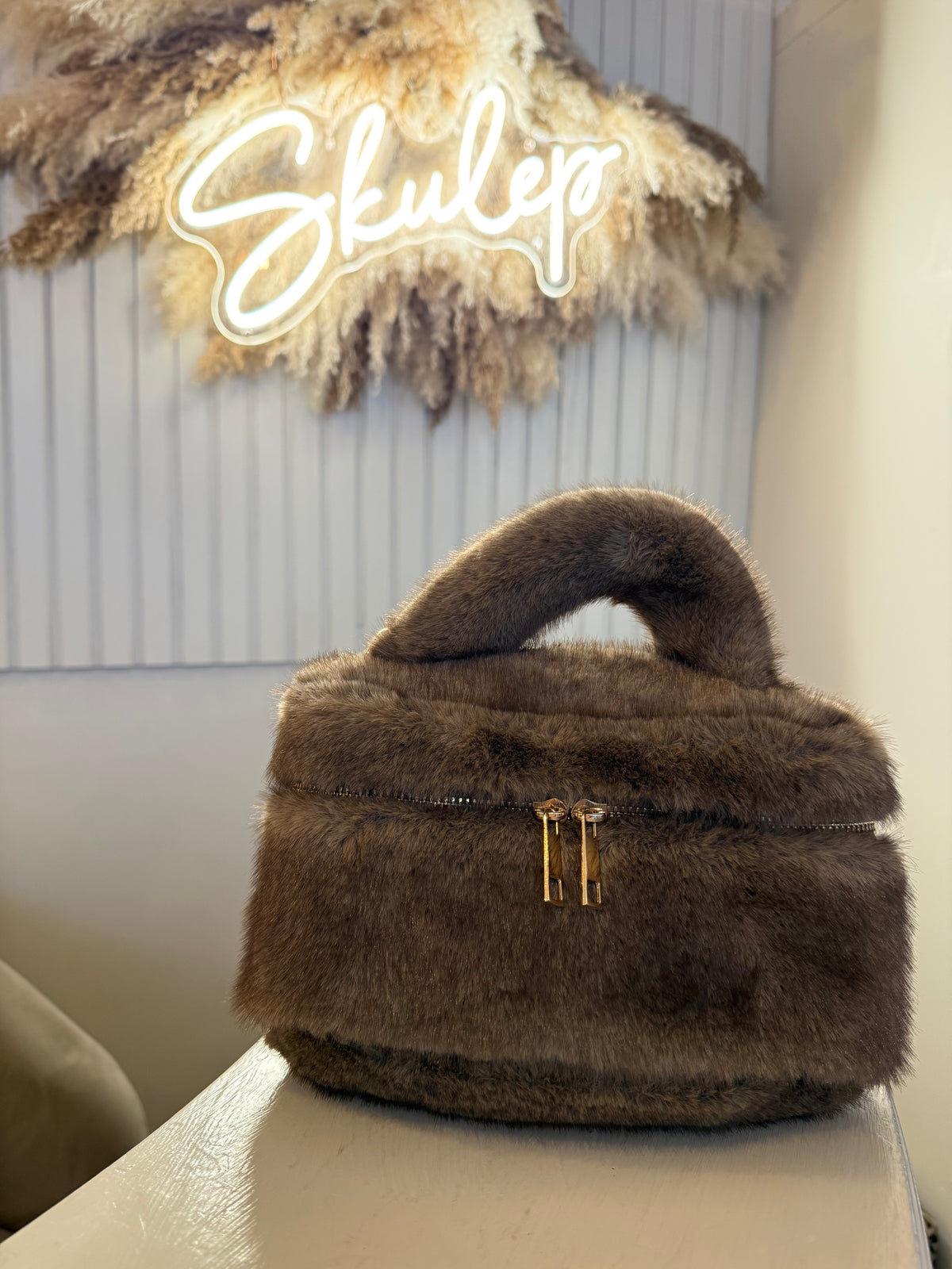 Faux Fur Bags With Crossbody Chain 5 Colours