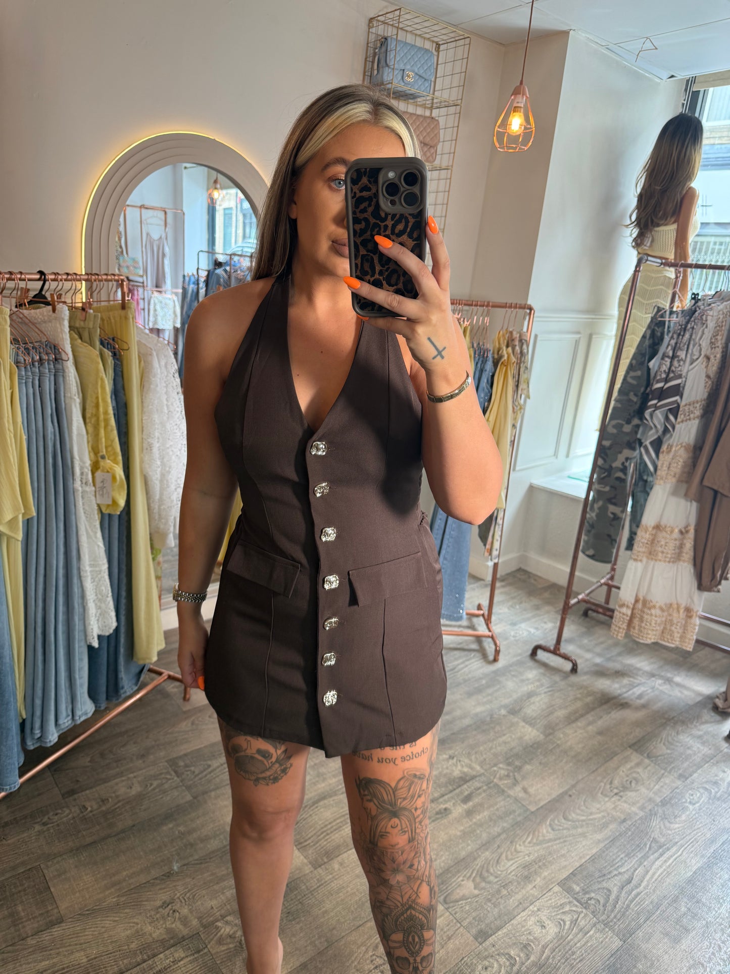 Halter Neck Button up Playsuit 2 Colours