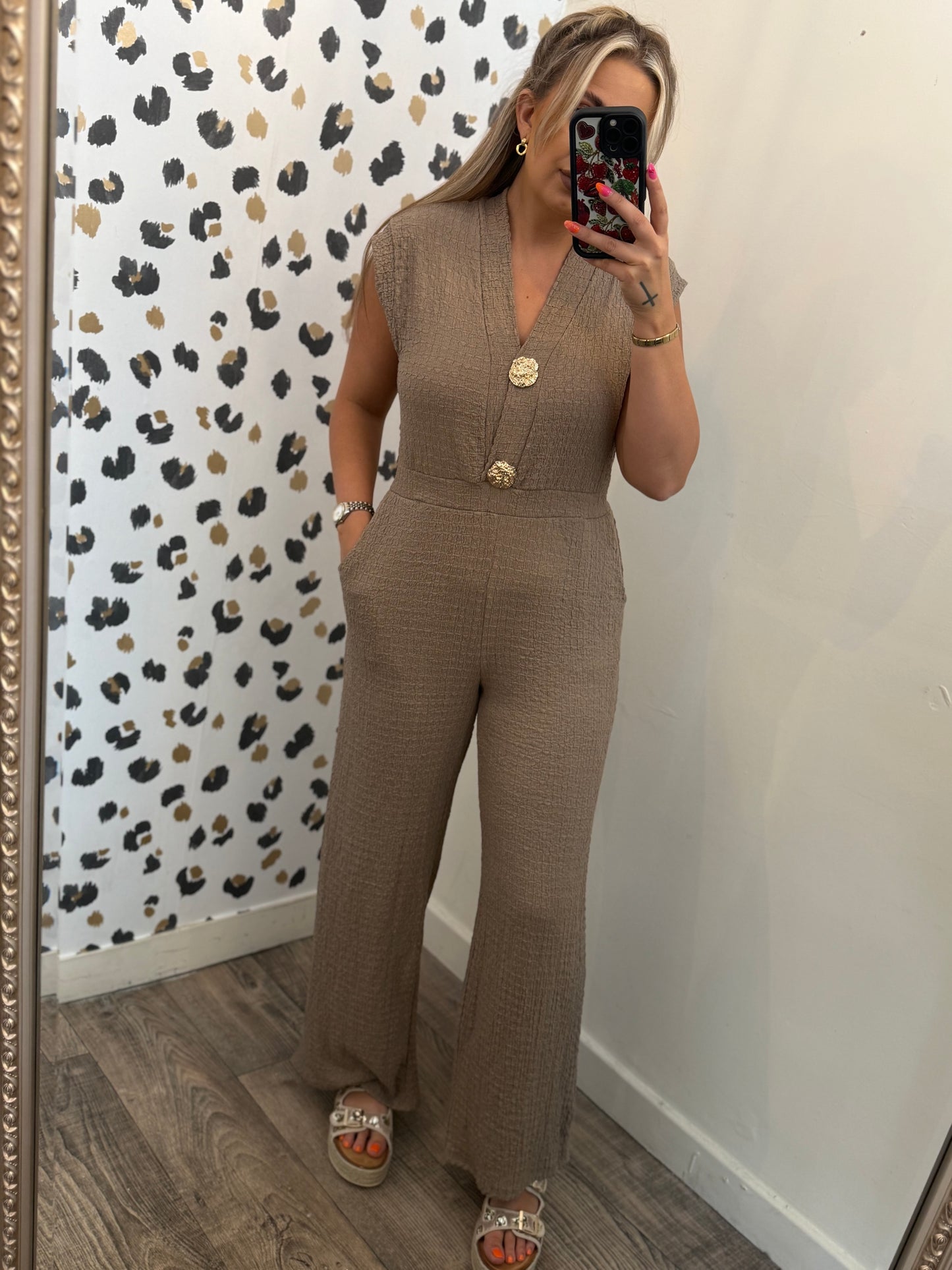 Gold Button Jumpsuit