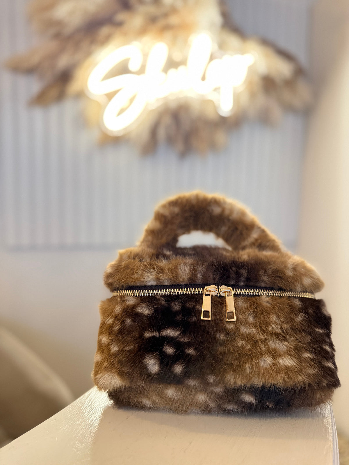 Faux Fur Bags With Crossbody Chain 5 Colours