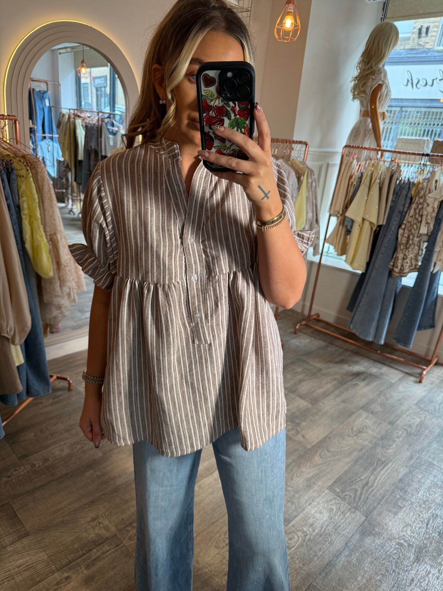 Stripe Linen Blouse