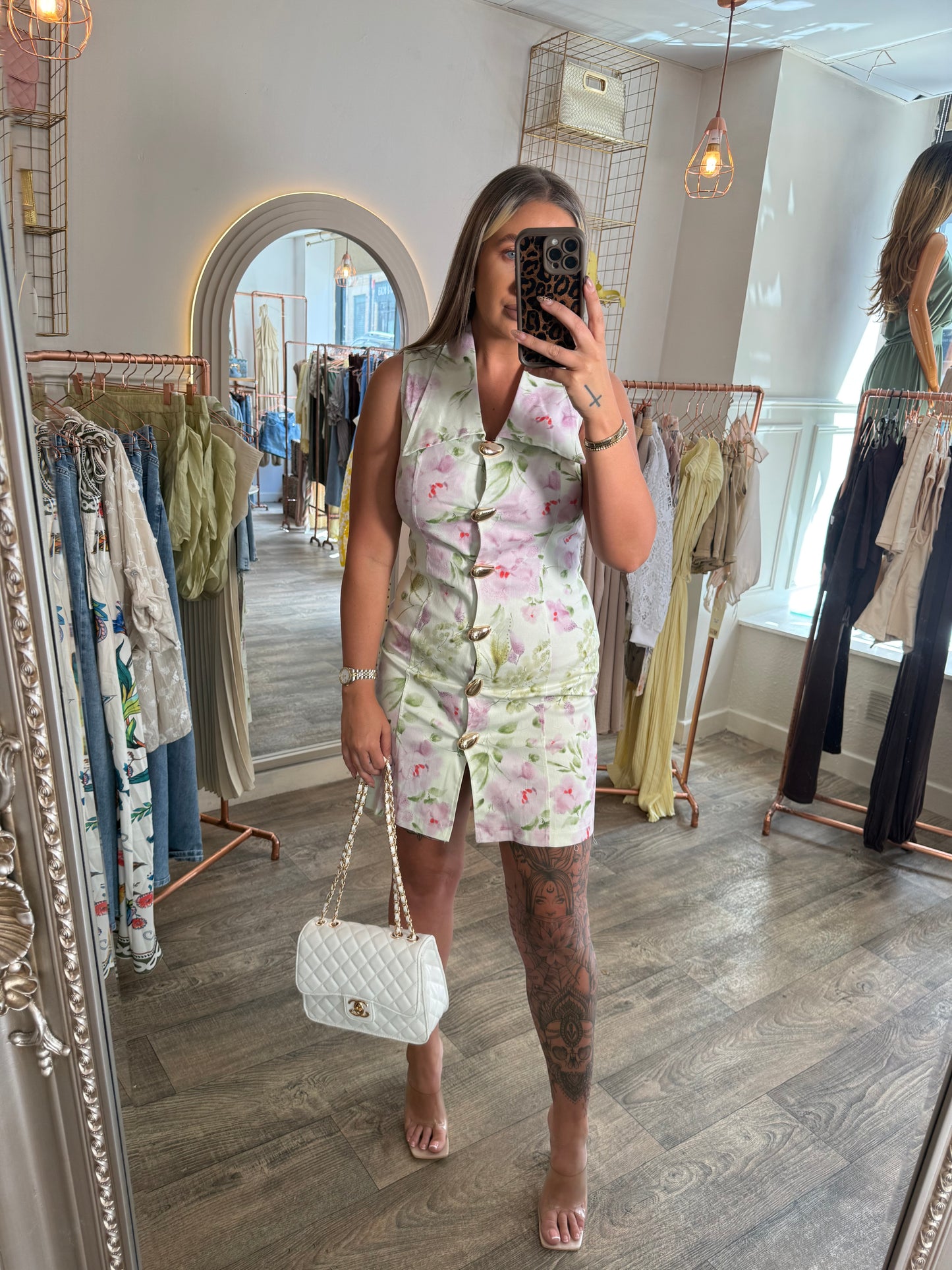 The HARLIE Floral Denim Dress