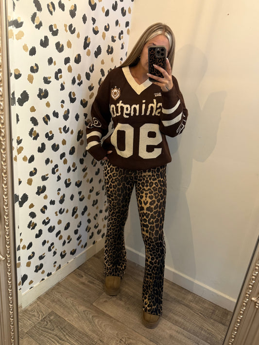 Chunky Brown Football Sweater