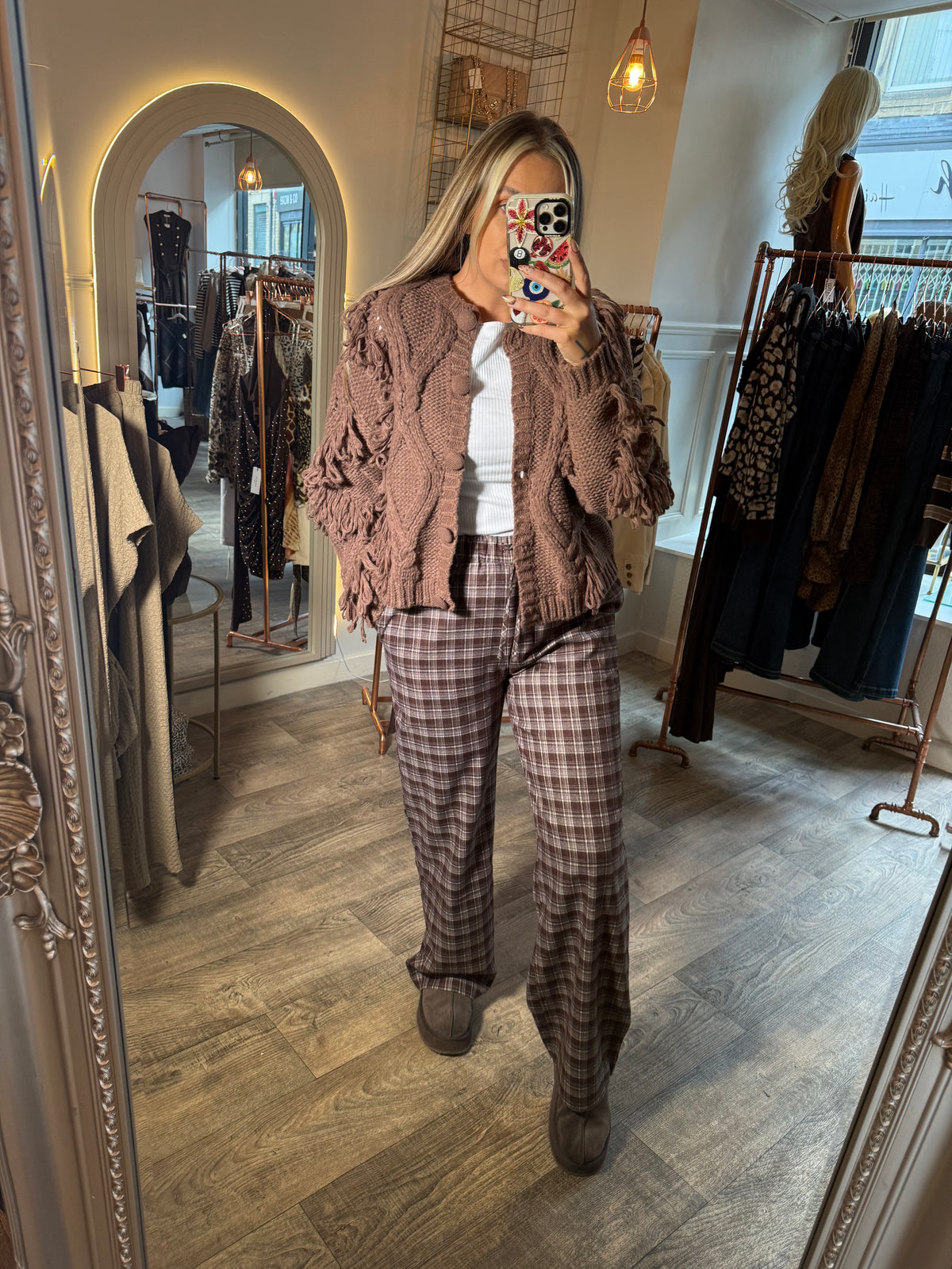 LUXE Tassel Chocolate Cardigan