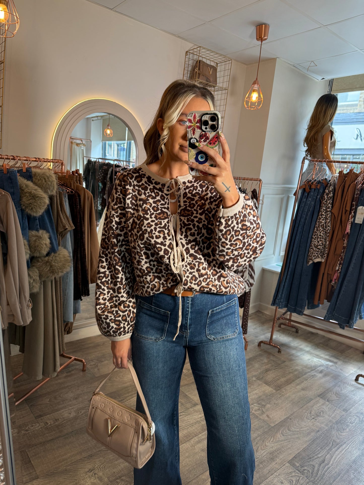 Bow Tye Leopard Jumper
