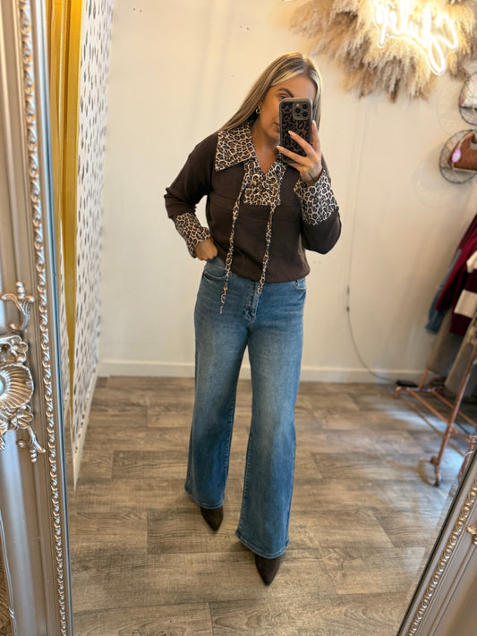 Leopard Laceup Jumper