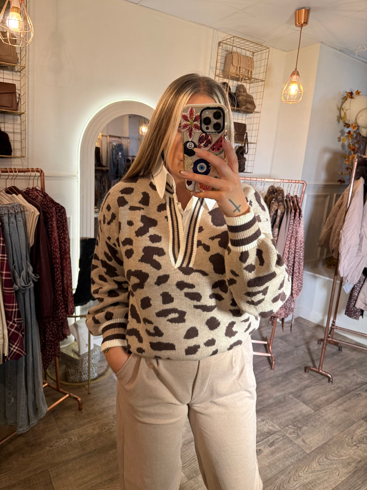 Leopard Shirt Jumper
