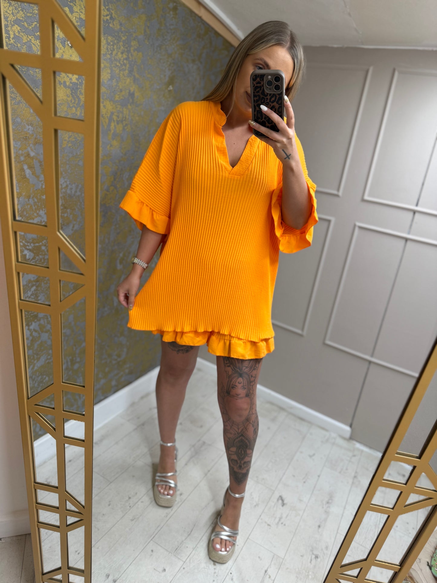 Frilly Pleat Short Set 4 Colours