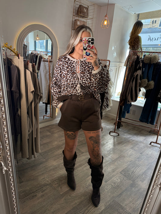 Bow Tye Leopard Jumper