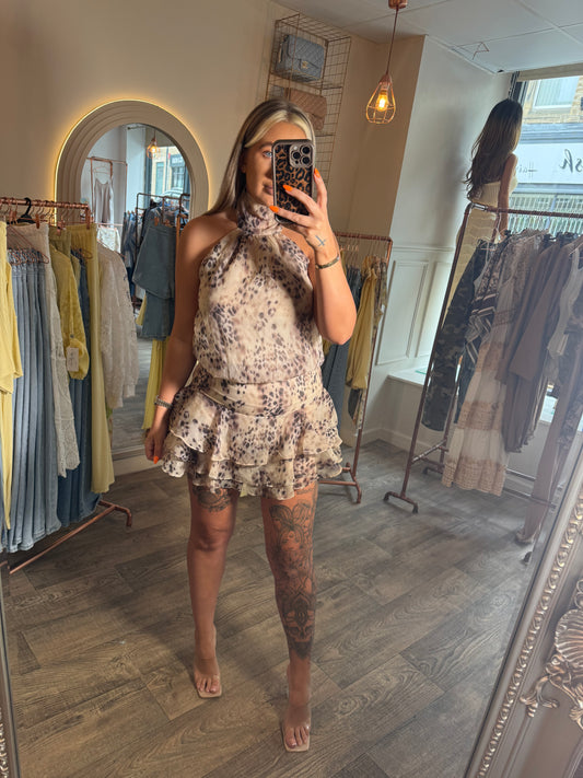 The OLIVIA Leopard Playsuit