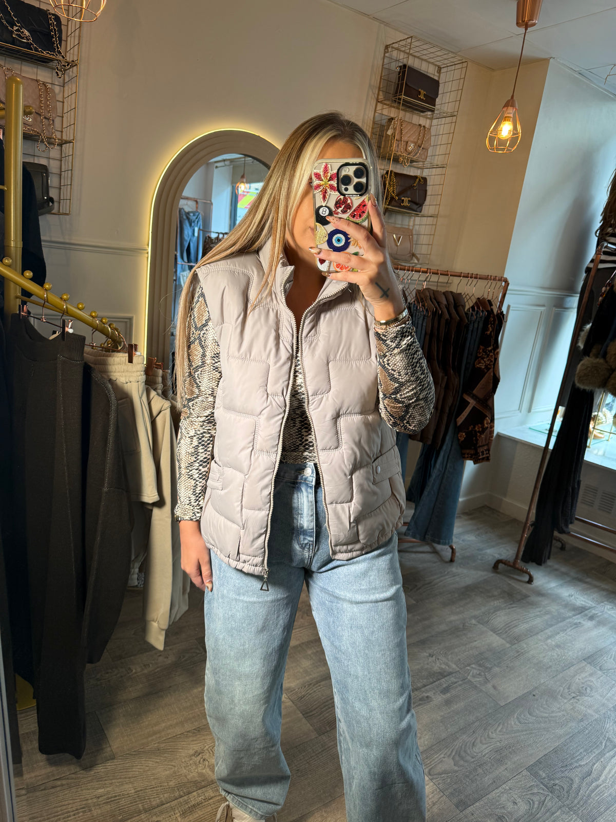 Beige Puffa Gilet