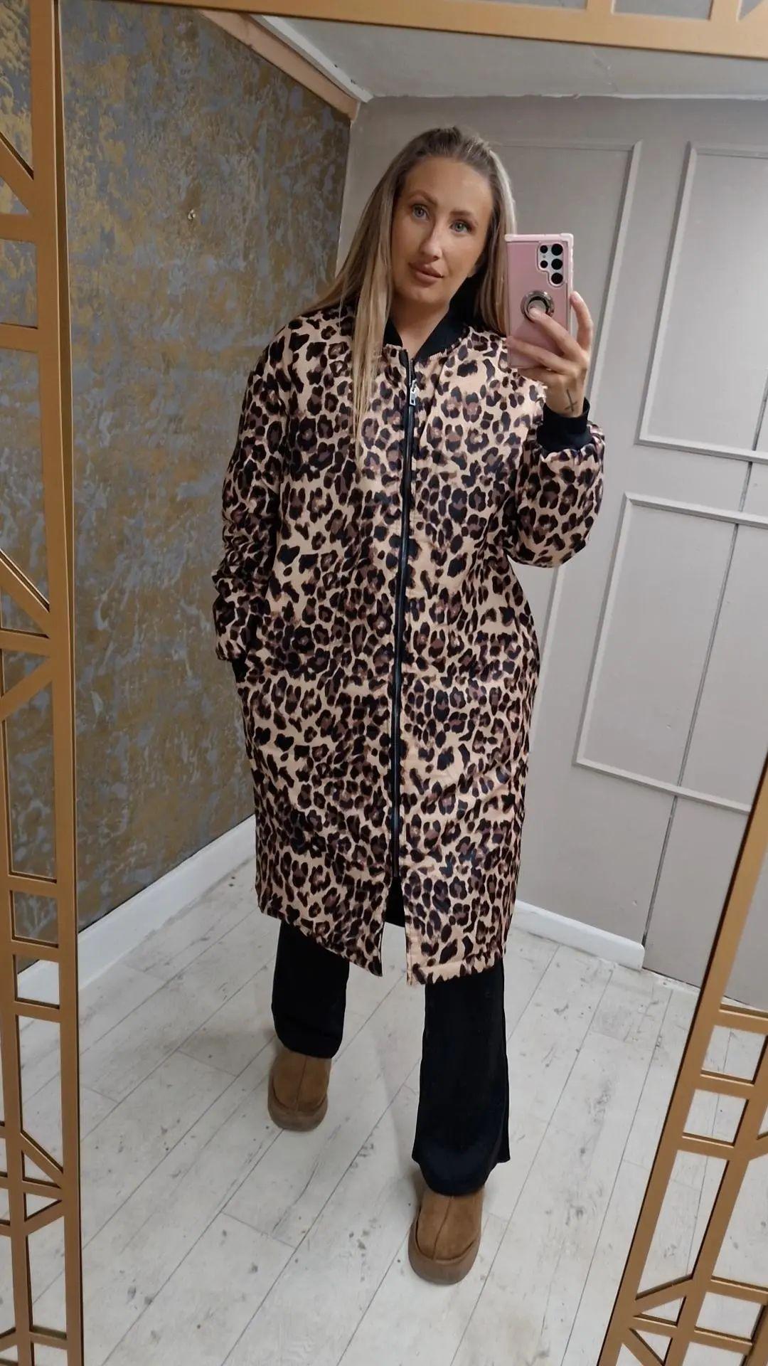 REVERSIBLE Coat Black/Leopard