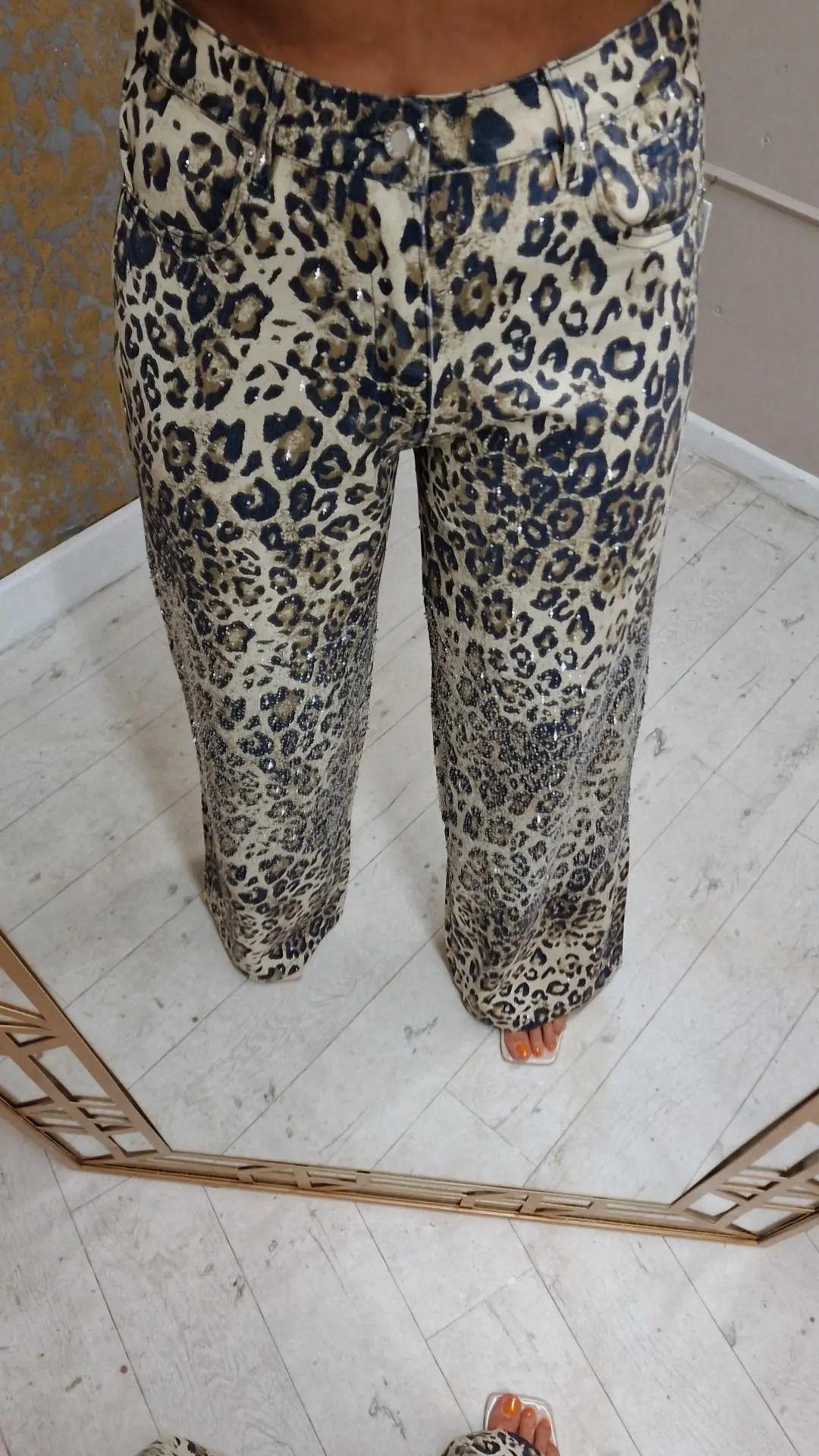 BLING LUXE Leopard Jeans