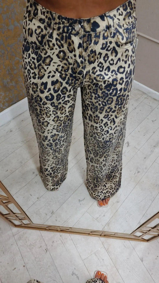 BLING LUXE Leopard Jeans