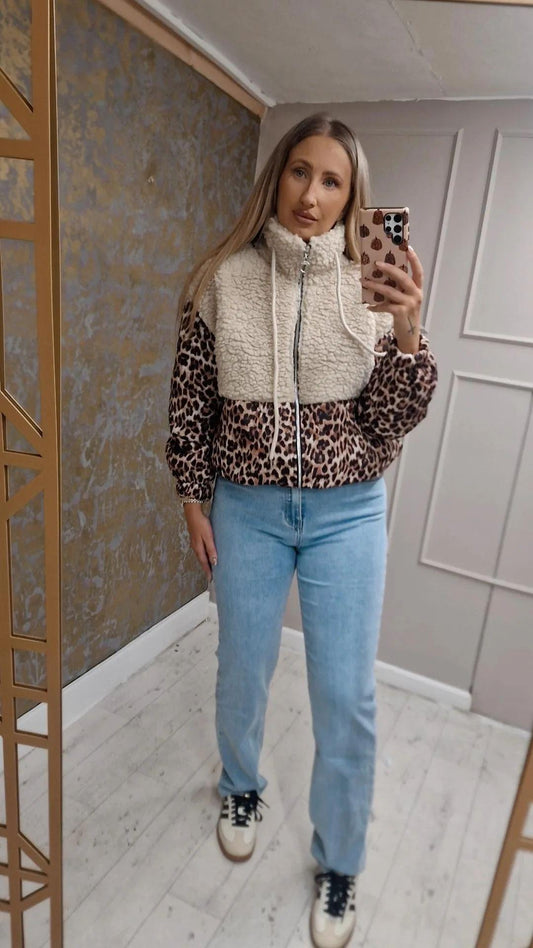 Beige & Leopard Fleece